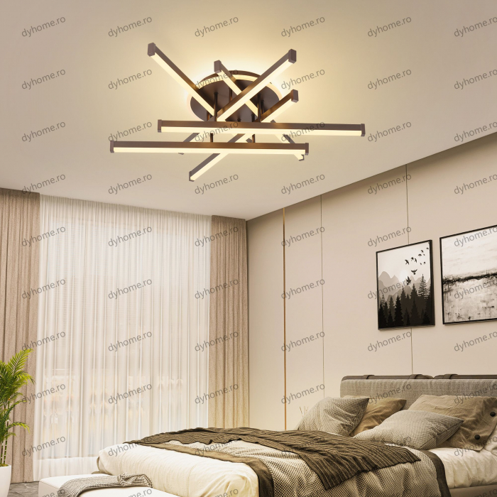 Lustra LED strip light maro cu telecomanda, dimabila, 160W [4]