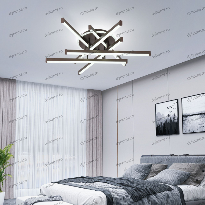 Lustra LED strip light maro cu telecomanda, dimabila, 160W [2]