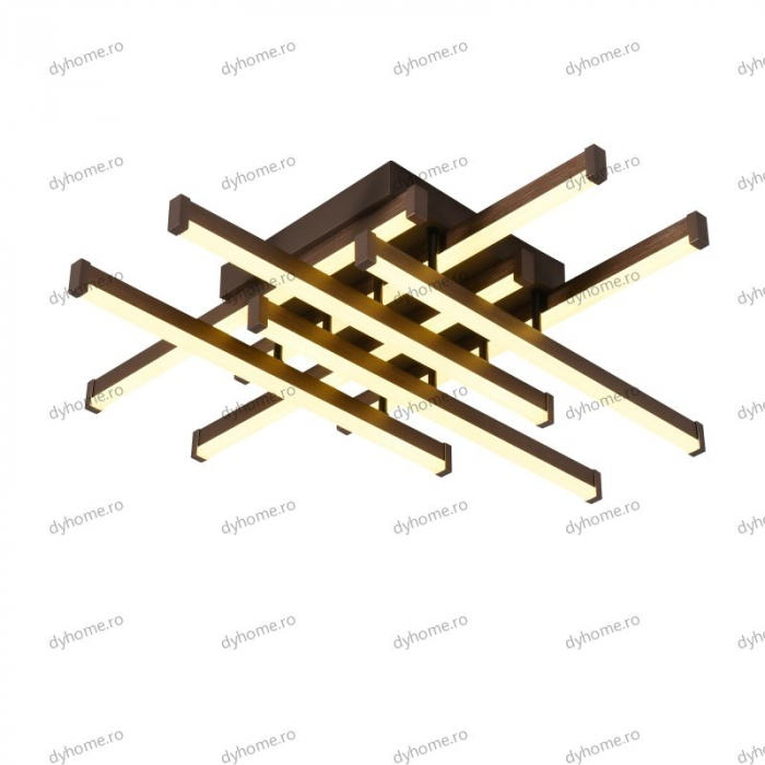 Lustra LED 8 linii design maro cu telecomanda, dimabila, 160W [3]