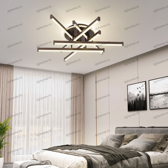 Lustra LED strip light maro cu telecomanda, dimabila, 160W [3]
