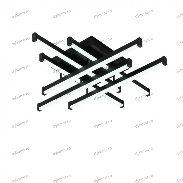 Lustra LED 6 linii design negru cu telecomanda, dimabila, 160W [5]