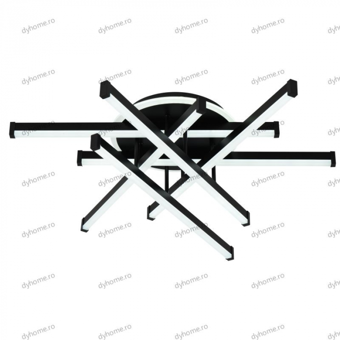 Lustra LED 6 linii design negru cu telecomanda, dimabila, 160W [5]