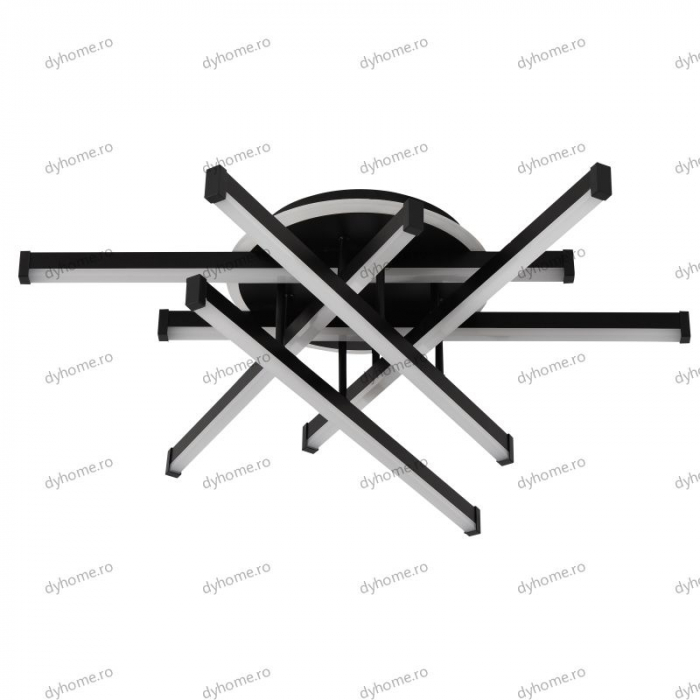 Lustra LED 6 linii design negru cu telecomanda, dimabila, 160W [2]