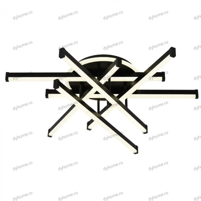 Lustra LED 6 linii design negru cu telecomanda, dimabila, 160W [4]