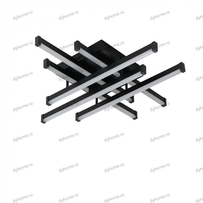 Lustra LED 6 linii design negru cu telecomanda, dimabila, 160W [2]