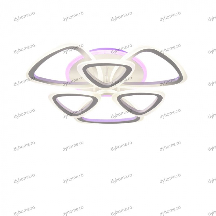 Lustra  LED triunghi design alb cu telecomanda, dimabila, 126W [4]