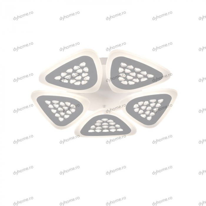 Lustra LED triunghi design alb cu telecomanda, dimabila, 80W [4]
