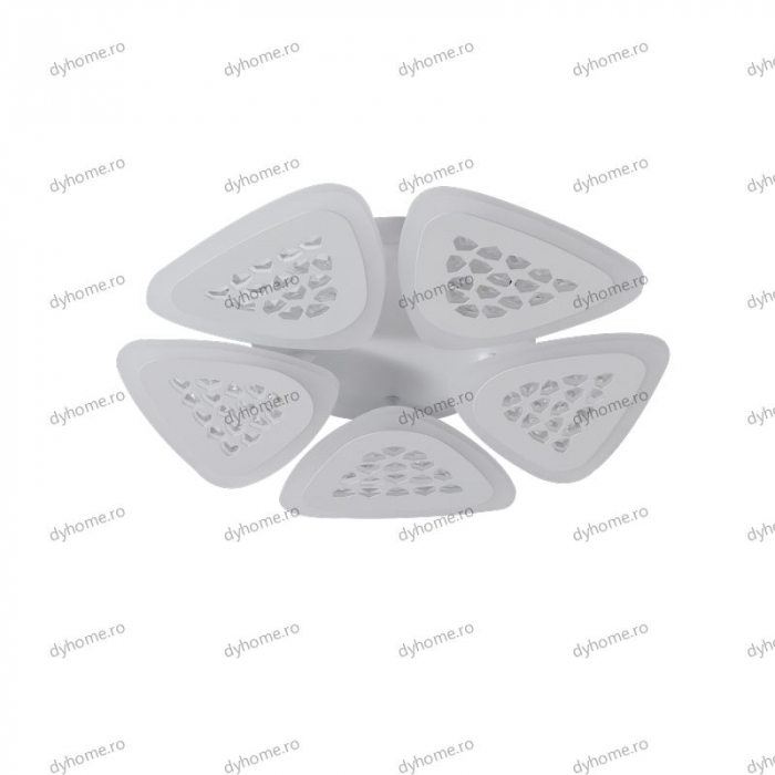 Lustra LED triunghi design alb cu telecomanda, dimabila, 80W [2]