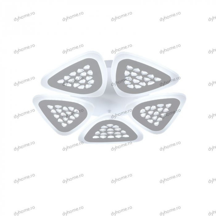 Lustra LED triunghi design alb cu telecomanda, dimabila, 80W [5]
