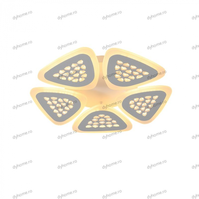 Lustra LED triunghi design alb cu telecomanda, dimabila, 80W [3]
