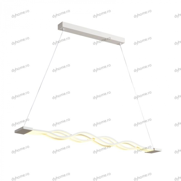 Lustra LED wave design alb cu telecomanda, dimabila, 160W [3]