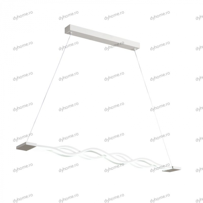 Lustra LED wave design alb cu telecomanda, dimabila, 160W [5]