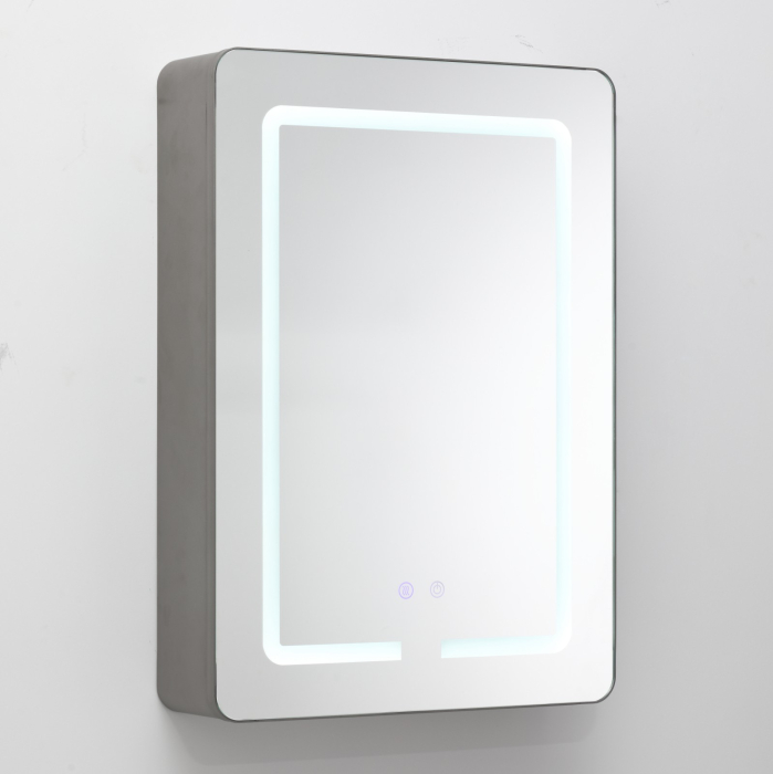 Oglindă Dulap LED Odin dreptunghiulară 50x70cm, ramă din aluminiu nichel, cu dezaburire si touch, 3 tipuri de lumina, IP44, montare perete, ODG4410 [5]