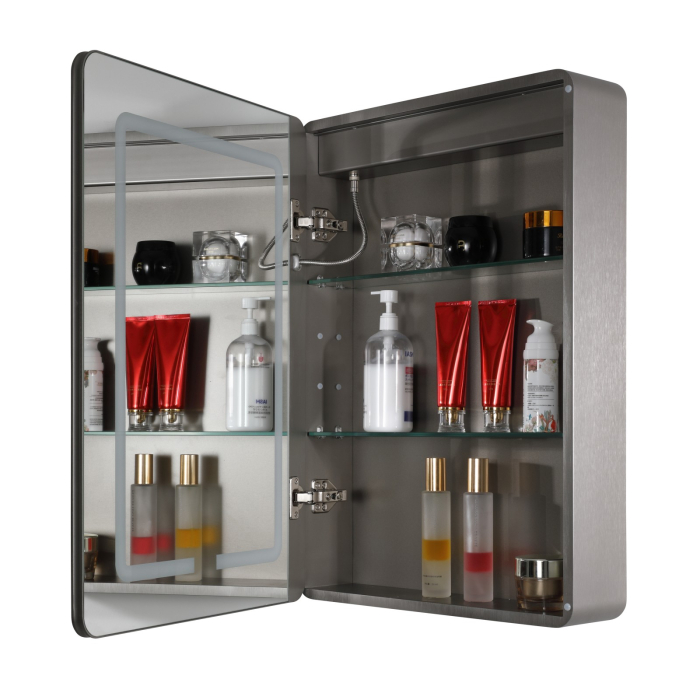 Oglindă Dulap LED Odin dreptunghiulară 50x70cm, ramă din aluminiu nichel, cu dezaburire si touch, 3 tipuri de lumina, IP44, montare perete, ODG4410 [9]