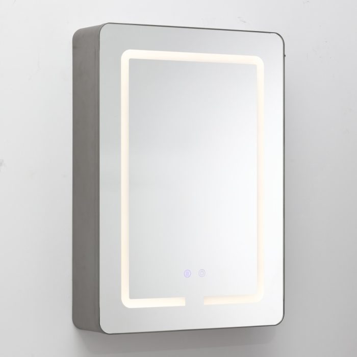 Oglindă Dulap LED Odin dreptunghiulară 50x70cm, ramă din aluminiu nichel, cu dezaburire si touch, 3 tipuri de lumina, IP44, montare perete, ODG4410 [7]
