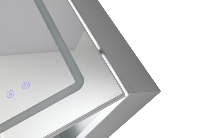 Oglindă Dulap LED Odin dreptunghiulară 60x80cm, ramă din aluminiu argintiu, cu dezaburire si touch, 3 tipuri de lumina, IP44, montare perete, ODG5310 [11]