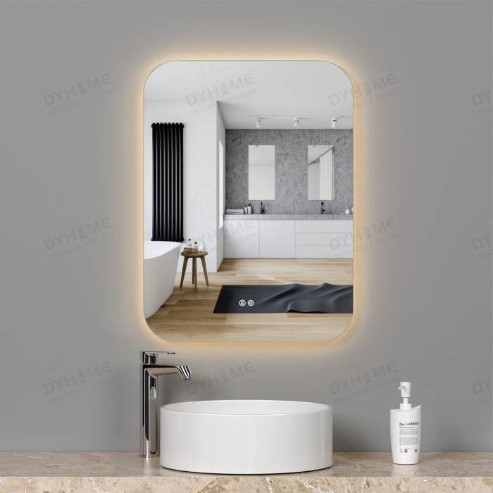 Oglinda LED DY003, 60x80, Intrerupator Touch Si Dezaburire, 3 Tipuri De Lumina Si Dimabila, Rama din Acril [3]