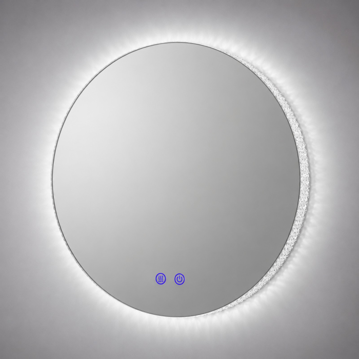 Oglinda LED DY005, Rotunda 60cm, Intrerupator Touch Si Dezaburire, 3 Tipuri De Lumina Si Dimabila, Rama din Acril [2]