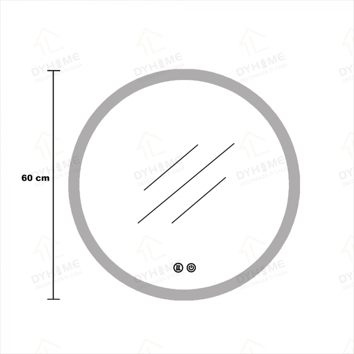 Oglinda LED DY006, Rotunda 60cm, Intrerupator Touch Si Dezaburire, 3 Tipuri De Lumina Si Dimabila [8]