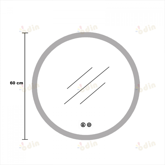 Oglinda LED DY006X, Rotunda 60cm, Intrerupator Touch, 3 Tipuri De Lumina Si Dimabila, Margine Mata din Auriu [6]