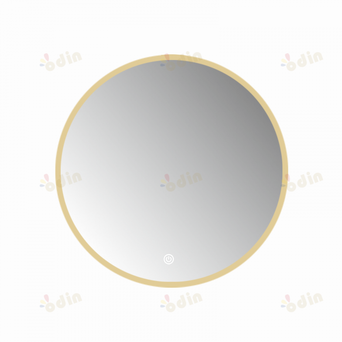 Oglinda LED DY006X, Rotunda 60cm, Intrerupator Touch, 3 Tipuri De Lumina Si Dimabila, Margine Mata din Auriu [5]