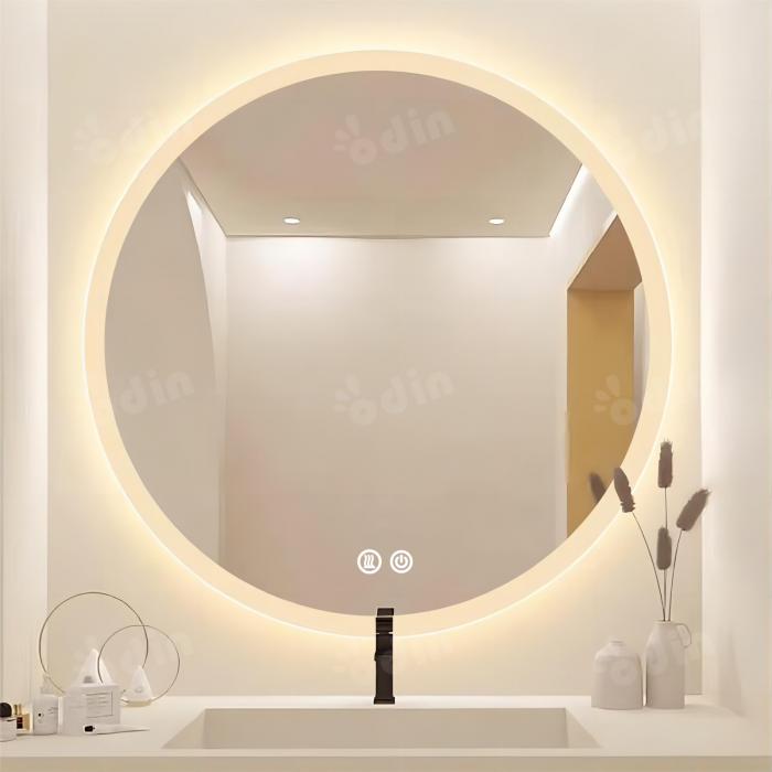 Oglinda LED DY013-80, Rotunda 80cm, Intrerupator Touch Si Dezaburire, 3 Tipuri De Lumina Si Dimabila [2]