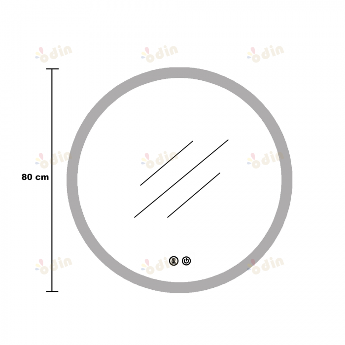 Oglinda LED DY007-80, Rotunda 80cm,  Intrerupator Touch, Dezaburire si Ceas, 3 Tipuri De Lumina Si Dimabila [7]