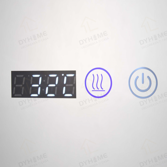 Oglinda LED DY007T, Rotunda 70cm, Intrerupator Touch, Dezaburire si Ceas, 3 Tipuri De Lumina Si Dimabila [5]