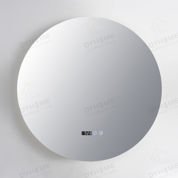 Oglinda LED DY007T, Rotunda 70cm, Intrerupator Touch, Dezaburire si Ceas, 3 Tipuri De Lumina Si Dimabila [6]