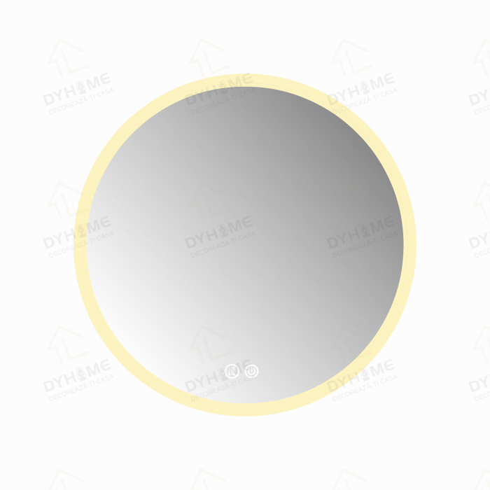 Oglinda LED DY013, Rotunda 70cm, Intrerupator Touch Si Dezaburire, 3 Tipuri De Lumina Si Dimabila, Margine Mata [5]