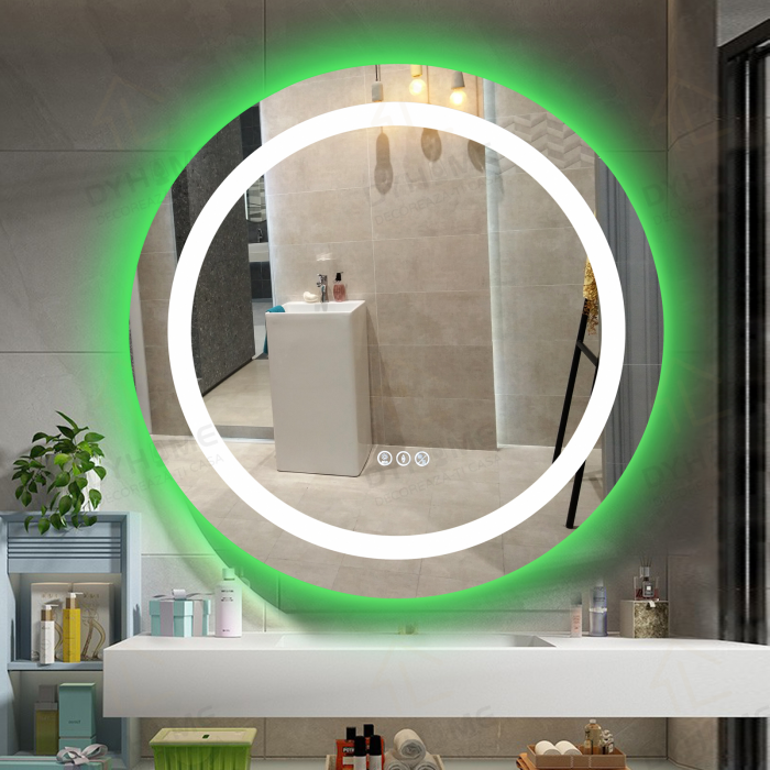 Oglinda LED DY013RGB, Rotunda 70cm, Intrerupator Touch si Dezaburire, 3 Tipuri De Lumina Si Dimabila [4]
