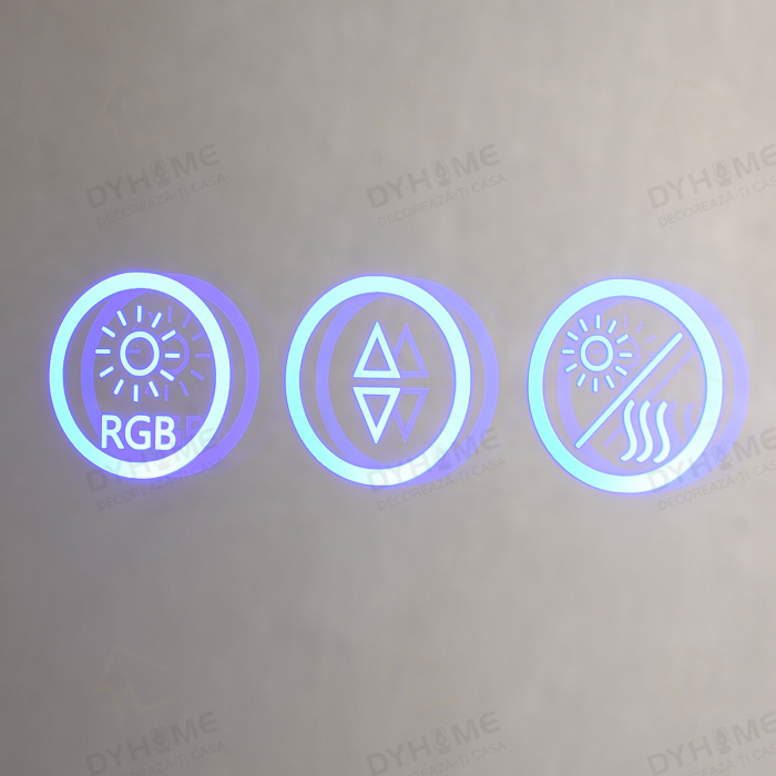 Oglinda LED DY013RGB, Rotunda 70cm, Intrerupator Touch si Dezaburire, 3 Tipuri De Lumina Si Dimabila [6]