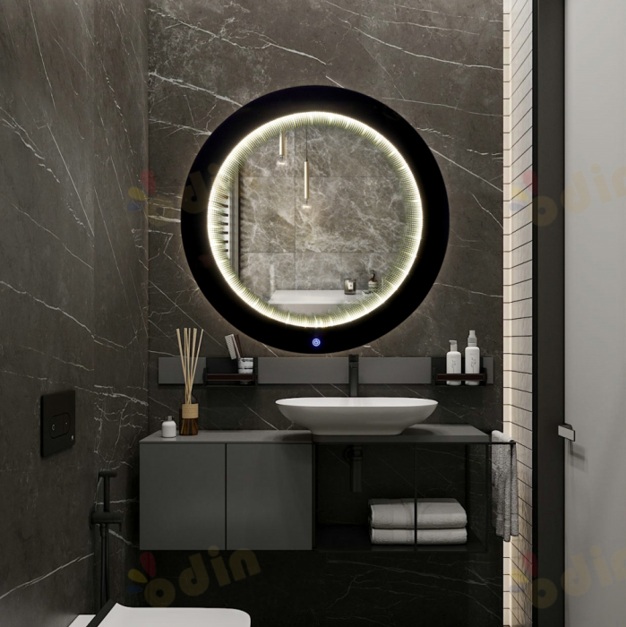 Oglinda LED DY019X, Rotunda 70cm, Intrerupator Touch, 3 Tipuri De Lumina Si Dimabila [1]