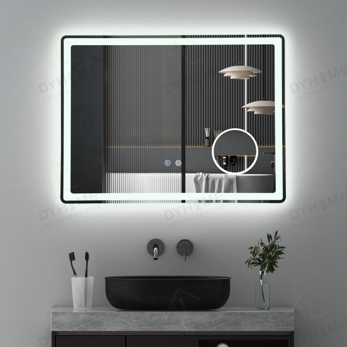 Oglinda LED DY023, 80x60, Intrerupator Touch ,Dezaburire si Lupa, 3 Tipuri De Lumina Si Dimabila [2]