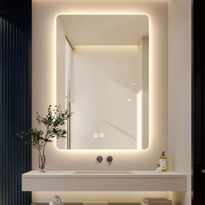 Oglinda LED DY030, 50x70, Intrerupator Touch Si Dezaburire, 3 Tipuri De Lumina Si Dimabila [3]