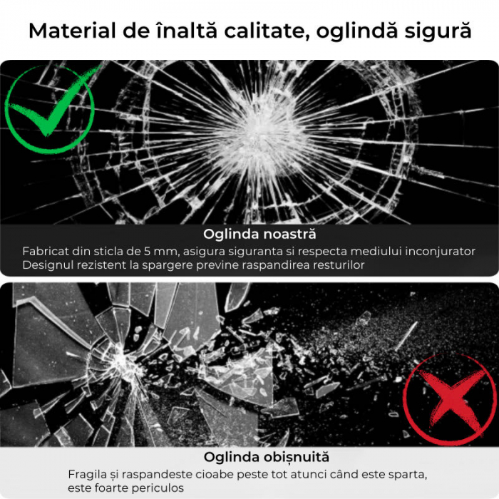 Oglinda LED DY030, 50x70, Intrerupator Touch Si Dezaburire, 3 Tipuri De Lumina Si Dimabila [7]