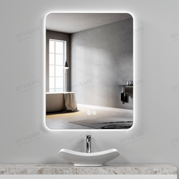 Oglinda LED DY031, 60x80, Intrerupator Touch Si Dezaburire, 3 Tipuri De Lumina Si Dimabila [3]