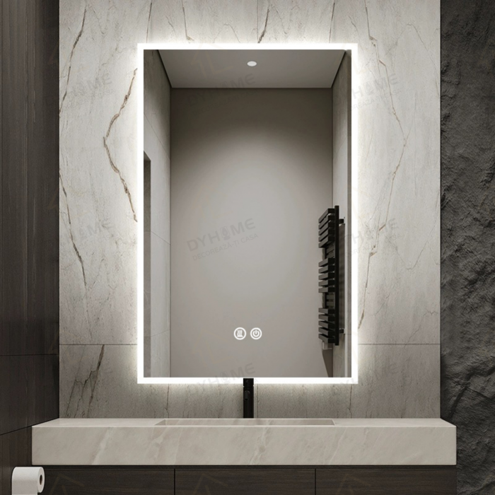 Oglinda LED DY035, 60x80, Intrerupator Touch Si Dezaburire, 3 Tipuri De Lumina Si Dimabila, Margine Mata [3]