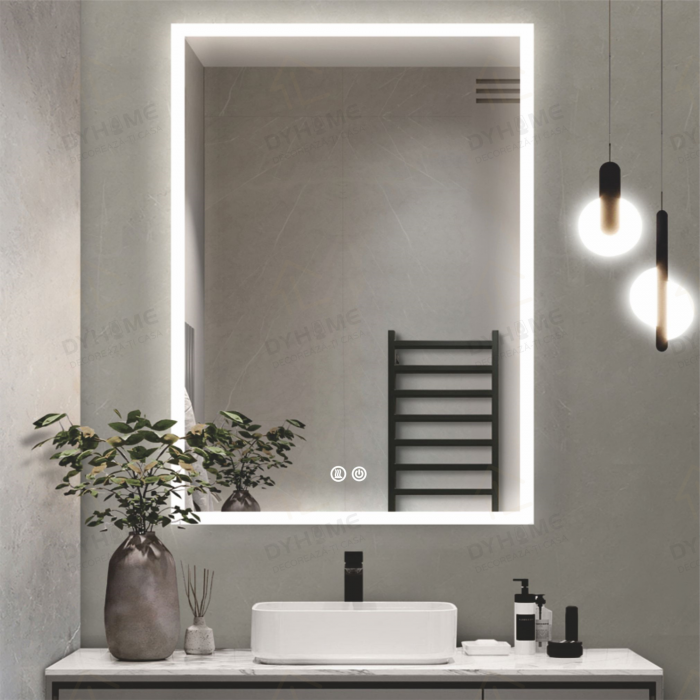 Oglinda LED DY035, 60x80, Intrerupator Touch Si Dezaburire, 3 Tipuri De Lumina Si Dimabila, Margine Mata [2]