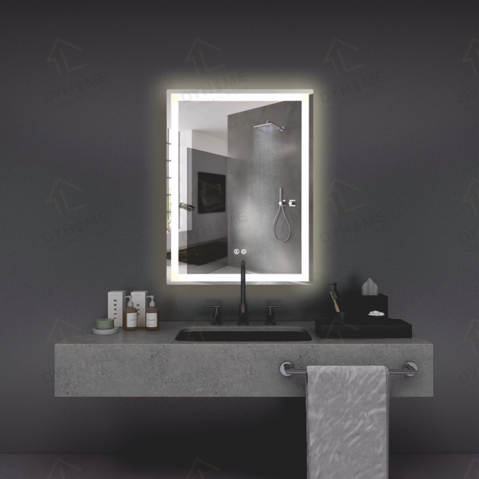 Oglinda LED DY037, 60x80, Intrerupator Touch Si Dezaburire, 3 Tipuri De Lumina Si Dimabila, Margine Mata [2]