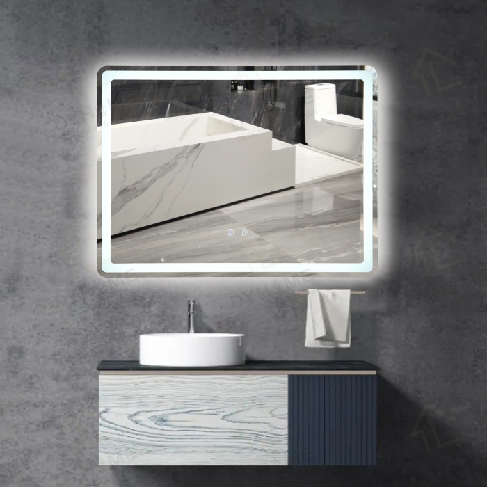 Oglinda LED DY037Y, 80x60, Intrerupator Touch Si Dezaburire, 3 Tipuri De Lumina Si Dimabila, Margine Mata [2]