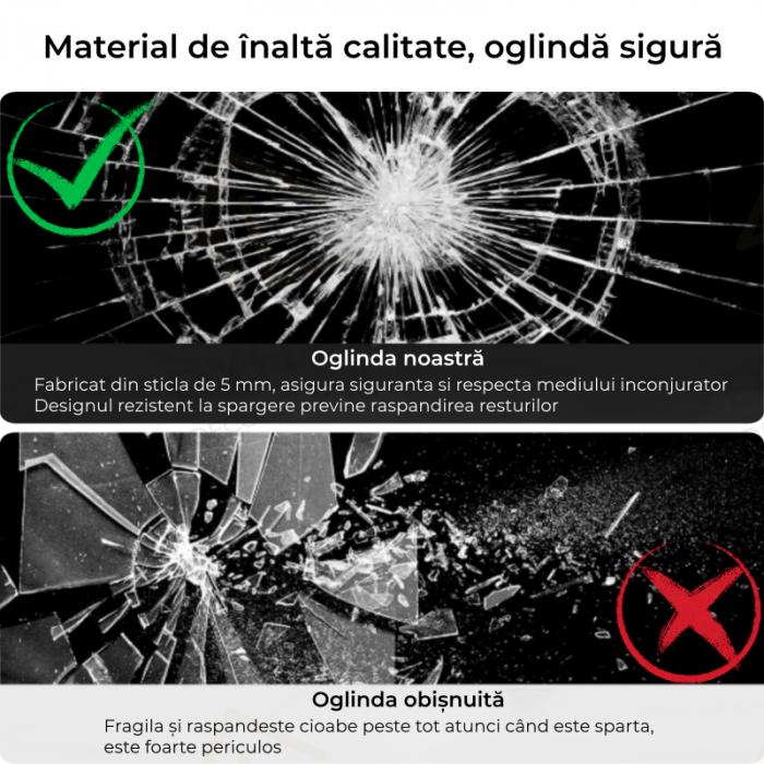 Oglinda LED DY041N, 60x80, Intrerupator Touch Si Dezaburire, 3 Tipuri De Lumina Si Dimabila, Rama din Aluminiu Negru [8]