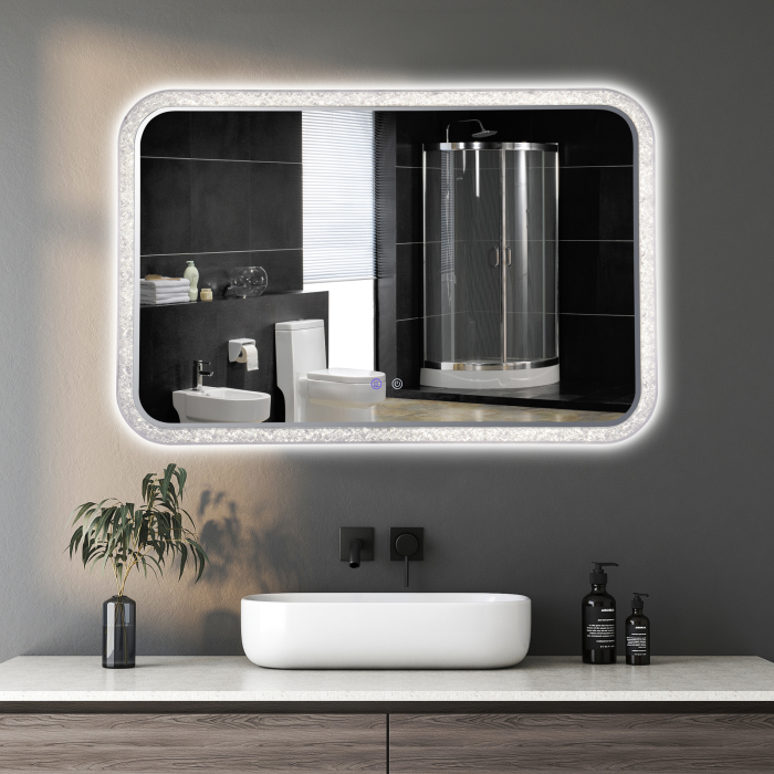 Oglinda LED DY052, 100x65, Intrerupator Touch Si Dezaburire, 3 Tipuri De Lumina Si Dimabila, Rama din Acril [5]