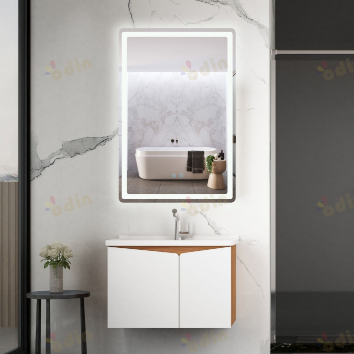 Oglinda LED DY057-100, 60x90, Intrerupator Touch Si Dezaburire, 3 Tipuri De Lumina Si Dimabila, Margine Mata [2]