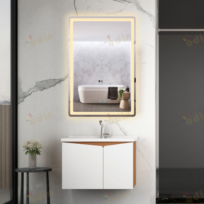 Oglinda LED DY057-100, 60x90, Intrerupator Touch Si Dezaburire, 3 Tipuri De Lumina Si Dimabila, Margine Mata [3]