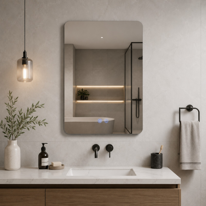 Oglinda LED DY057-101, 60x90, Intrerupator Touch Si Dezaburire, 3 Tipuri De Lumina Si Dimabila [2]