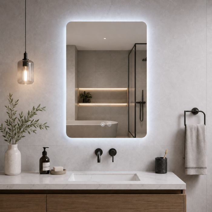 Oglinda LED DY057-101, 60x90, Intrerupator Touch Si Dezaburire, 3 Tipuri De Lumina Si Dimabila [4]