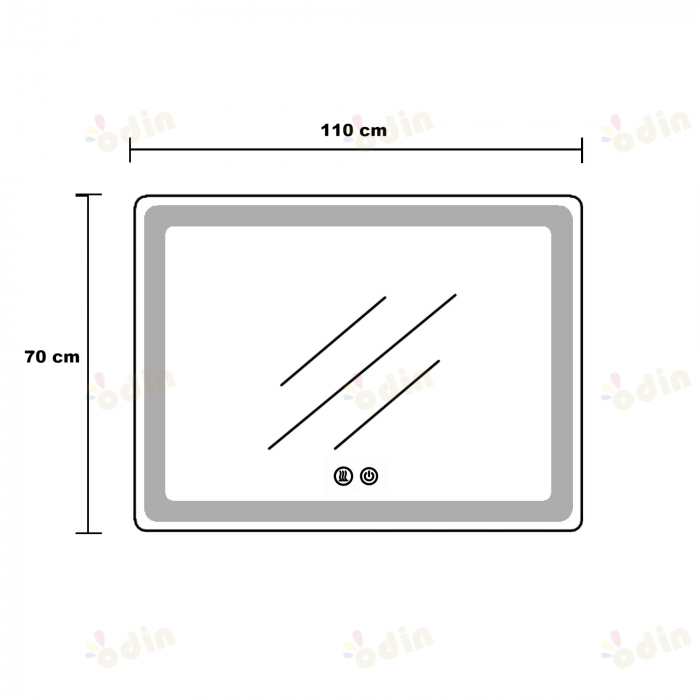 Oglinda LED DY058-105, 110x70, Intrerupator Touch, Dezaburire si Ceas , 3 Tipuri De Lumina Si Dimabila, Margine Mata [7]
