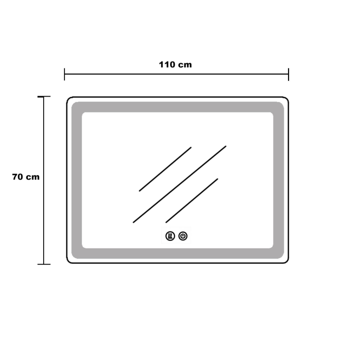 Oglinda LED DY058-105, 110x70, Intrerupator Touch, Dezaburire si Ceas , 3 Tipuri De Lumina Si Dimabila, Margine Mata [6]