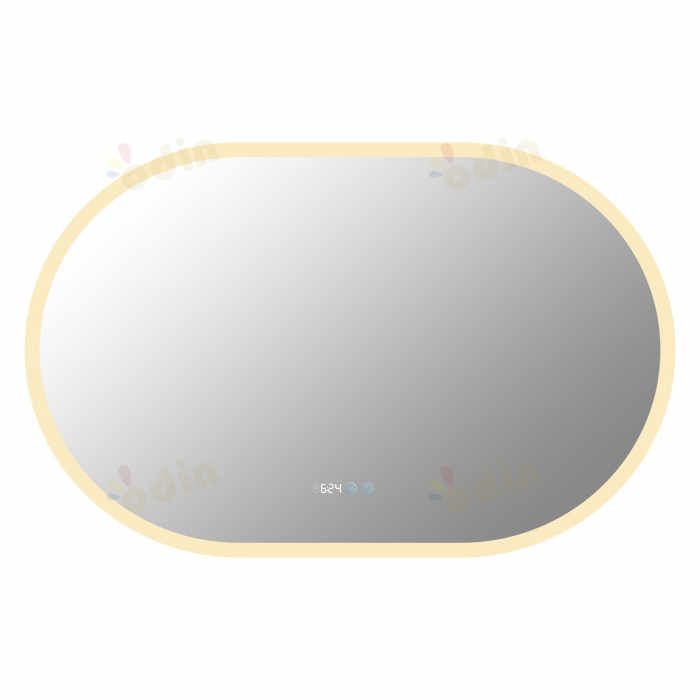 Oglinda LED DY058-105, 110x70, Intrerupator Touch, Dezaburire si Ceas , 3 Tipuri De Lumina Si Dimabila, Margine Mata [6]